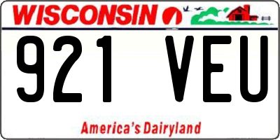 WI license plate 921VEU
