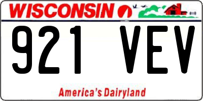 WI license plate 921VEV