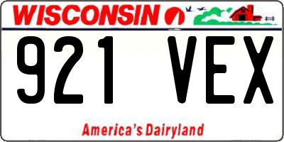 WI license plate 921VEX