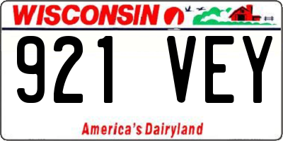 WI license plate 921VEY