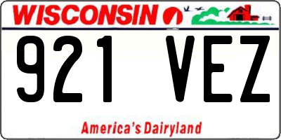 WI license plate 921VEZ