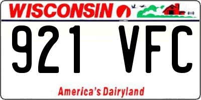 WI license plate 921VFC