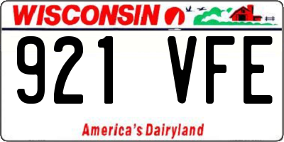 WI license plate 921VFE