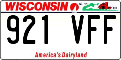 WI license plate 921VFF