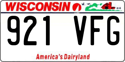 WI license plate 921VFG