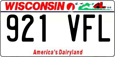 WI license plate 921VFL