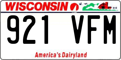 WI license plate 921VFM