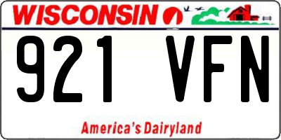 WI license plate 921VFN