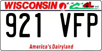 WI license plate 921VFP