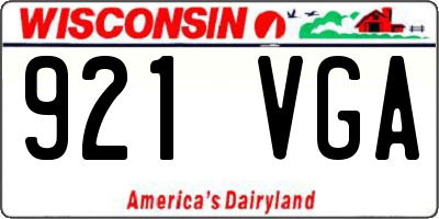 WI license plate 921VGA