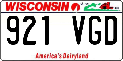 WI license plate 921VGD