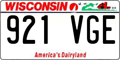 WI license plate 921VGE