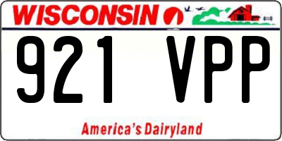 WI license plate 921VPP