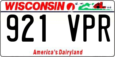 WI license plate 921VPR