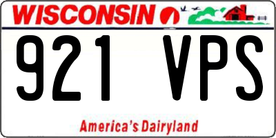 WI license plate 921VPS
