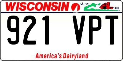 WI license plate 921VPT