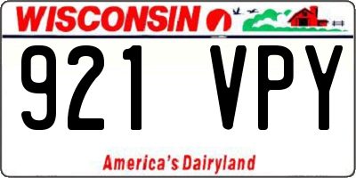 WI license plate 921VPY