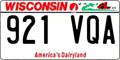 WI license plate 921VQA