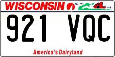 WI license plate 921VQC