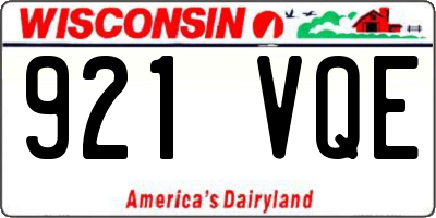 WI license plate 921VQE