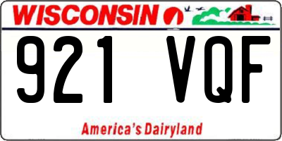 WI license plate 921VQF