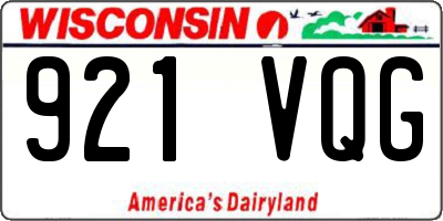 WI license plate 921VQG