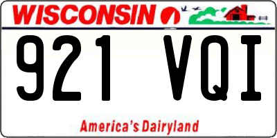 WI license plate 921VQI