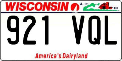 WI license plate 921VQL