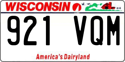 WI license plate 921VQM