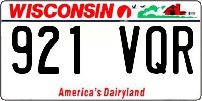 WI license plate 921VQR