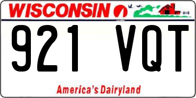 WI license plate 921VQT