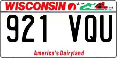 WI license plate 921VQU