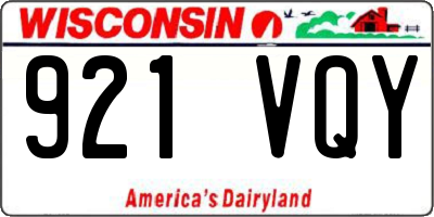 WI license plate 921VQY