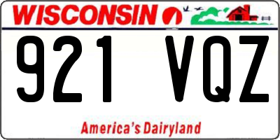 WI license plate 921VQZ