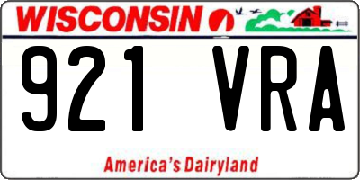 WI license plate 921VRA