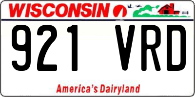 WI license plate 921VRD