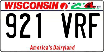 WI license plate 921VRF