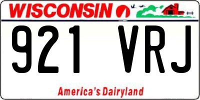 WI license plate 921VRJ