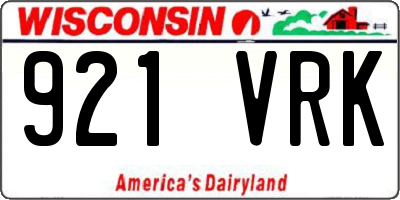 WI license plate 921VRK