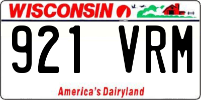 WI license plate 921VRM
