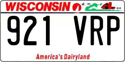 WI license plate 921VRP
