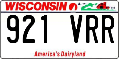 WI license plate 921VRR