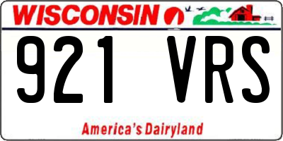 WI license plate 921VRS