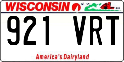 WI license plate 921VRT