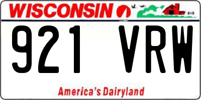 WI license plate 921VRW