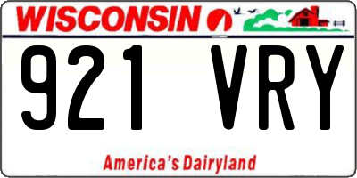 WI license plate 921VRY