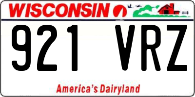 WI license plate 921VRZ