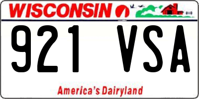 WI license plate 921VSA