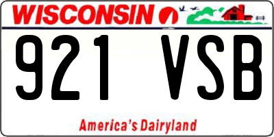 WI license plate 921VSB