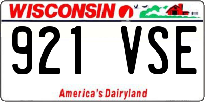WI license plate 921VSE